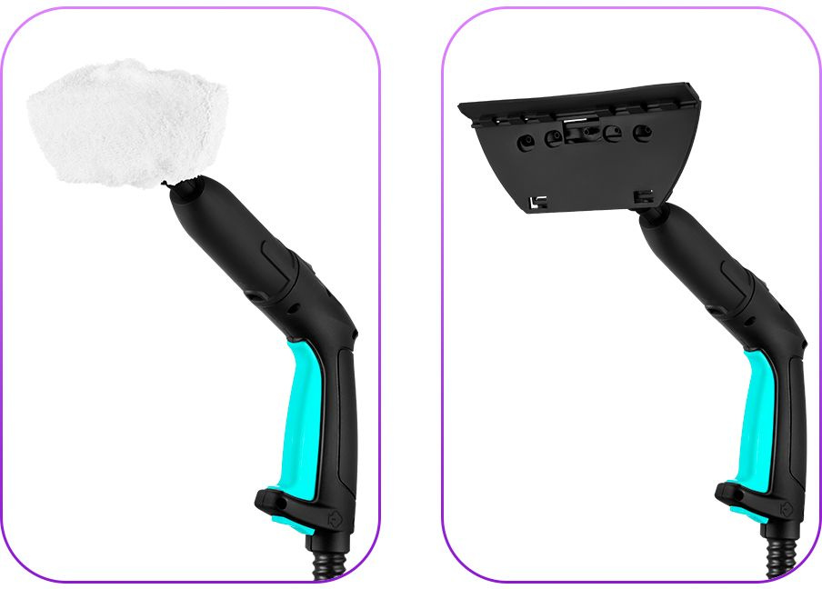 Пароочиститель напольный Kitfort КТ-9137-2 1800Вт черный/бирюзовый, фото 7