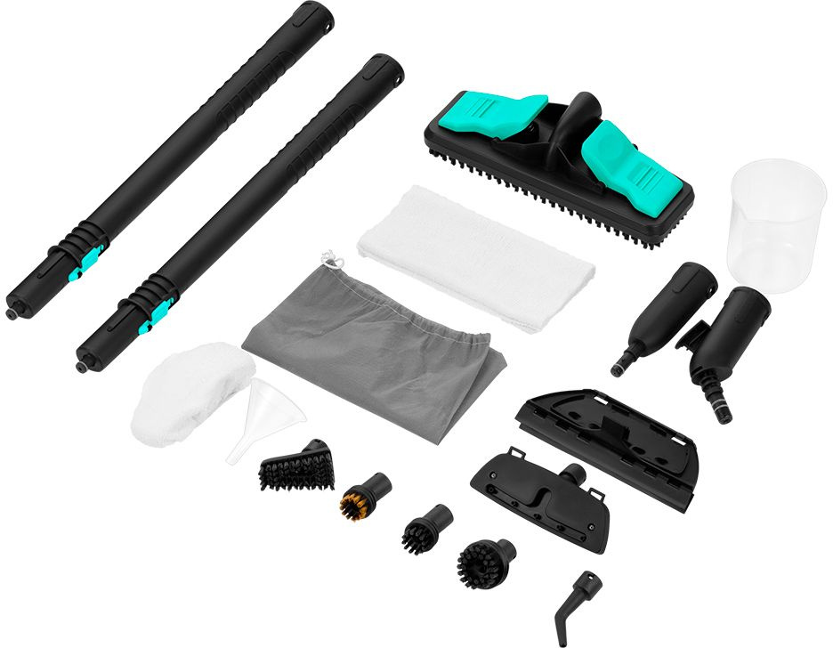 Пароочиститель напольный Kitfort КТ-9137-2 1800Вт черный/бирюзовый, фото 9