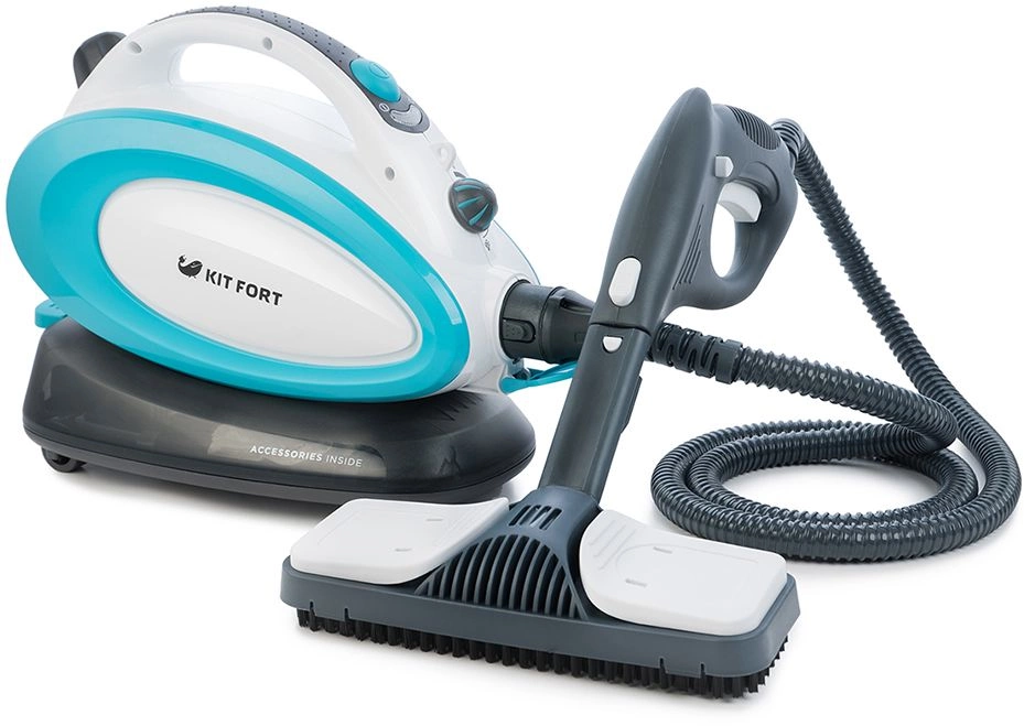 Пароочиститель напольный Kitfort КТ-914 1500Вт белый/голубой, фото 2