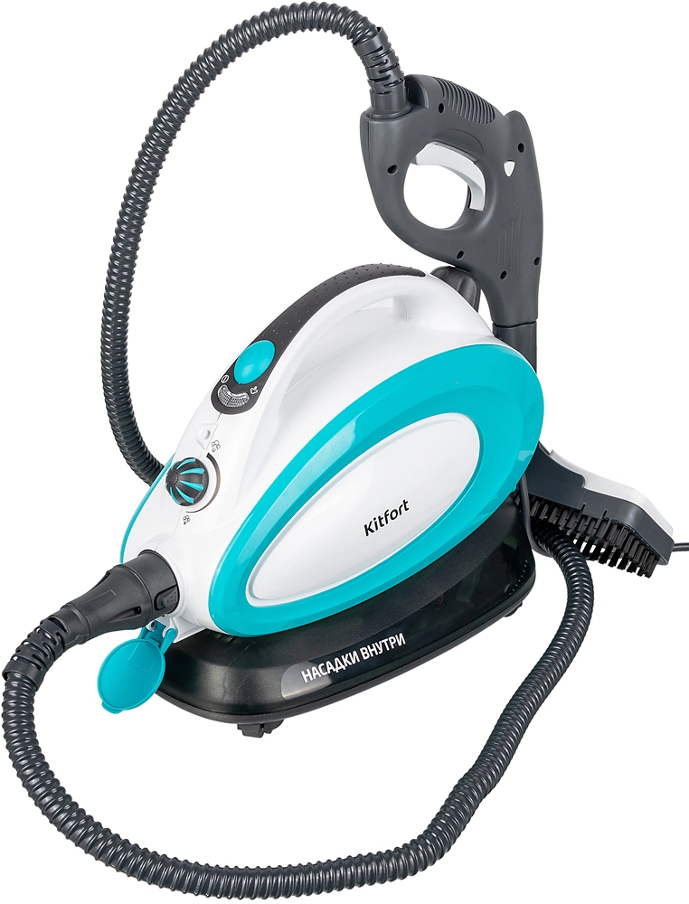 Пароочиститель напольный Kitfort КТ-914 1500Вт белый/голубой, фото 11