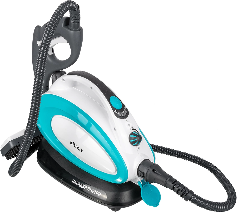 Пароочиститель напольный Kitfort КТ-914 1500Вт белый/голубой, фото 9