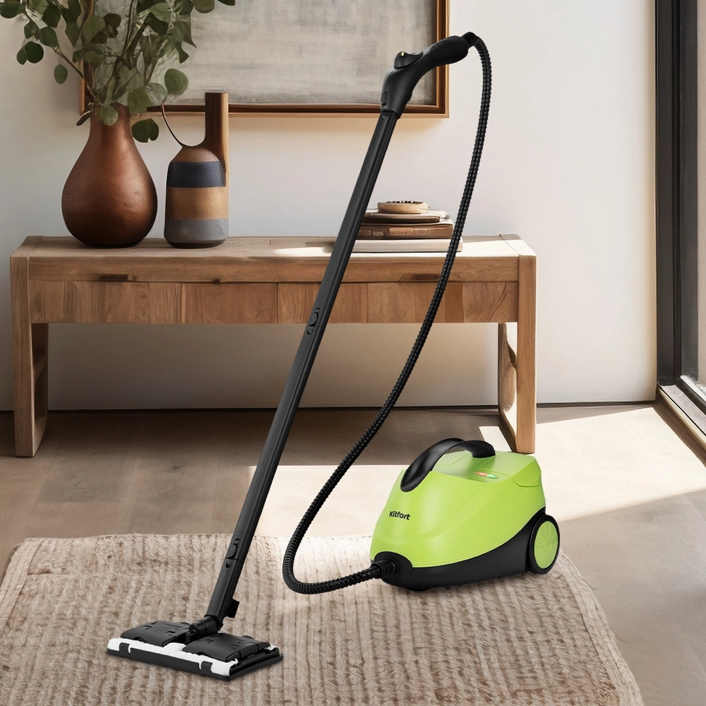 Пароочиститель напольный Kitfort КТ-9186 2000Вт салатовый/черный, фото 3