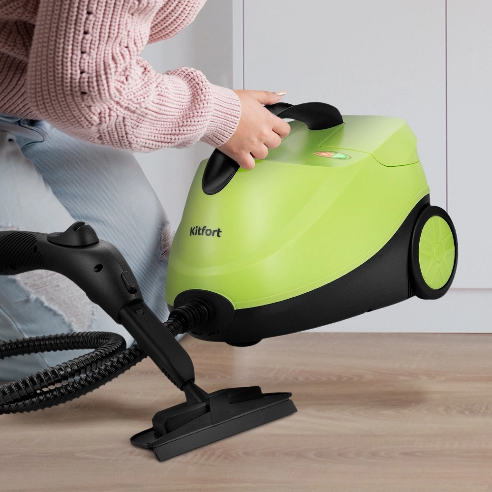 Пароочиститель напольный Kitfort КТ-9186 2000Вт салатовый/черный, фото 4