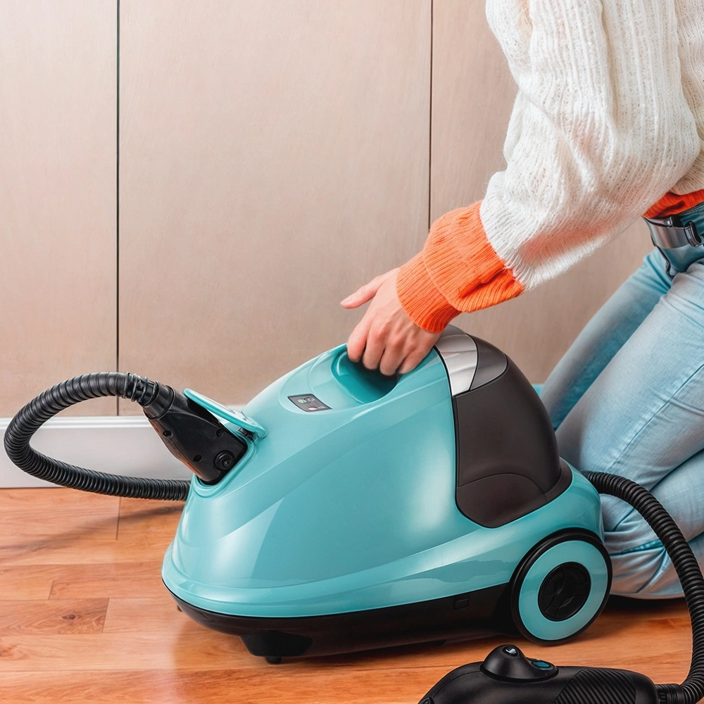 Пароочиститель напольный Kitfort КТ-9187 2000Вт черный/бирюзовый, фото 8