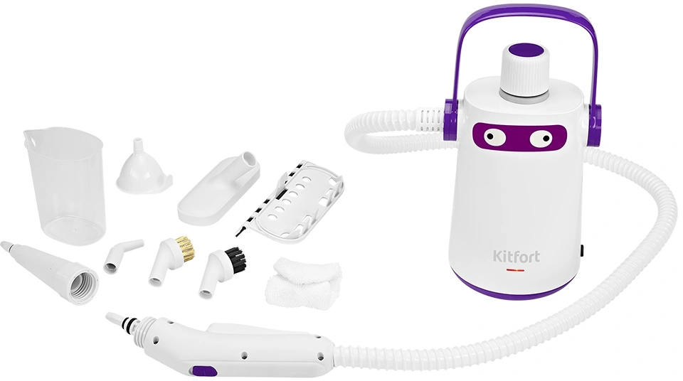Пароочиститель ручной Kitfort КТ-9109-1 1000Вт белый/фиолетовый, фото 11