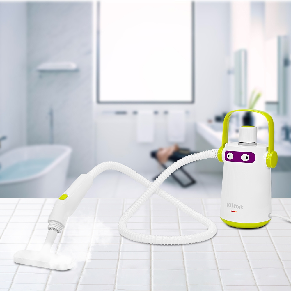 Пароочиститель ручной Kitfort КТ-9109-2 1000Вт белый/салатовый, фото 12