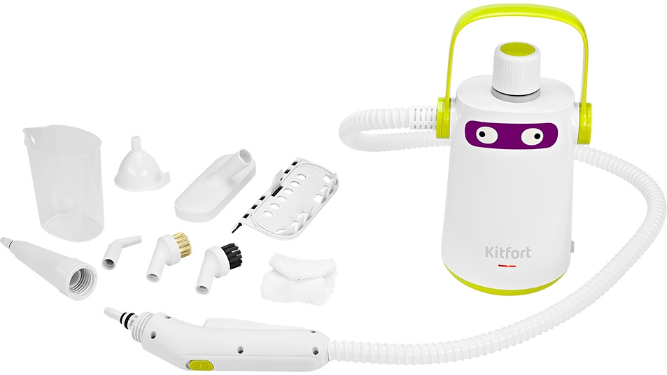 Пароочиститель ручной Kitfort КТ-9109-2 1000Вт белый/салатовый, фото 8