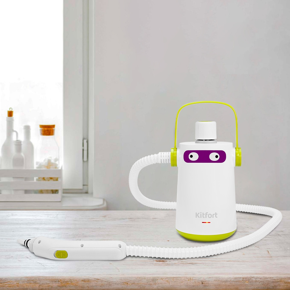 Пароочиститель ручной Kitfort КТ-9109-2 1000Вт белый/салатовый, фото 9