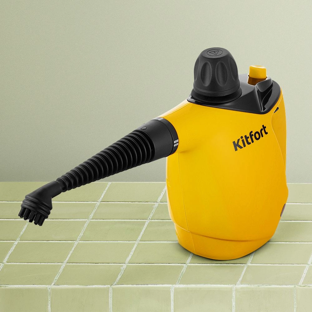 Пароочиститель ручной Kitfort КТ-9140-1 1050Вт черный/желтый, фото 3