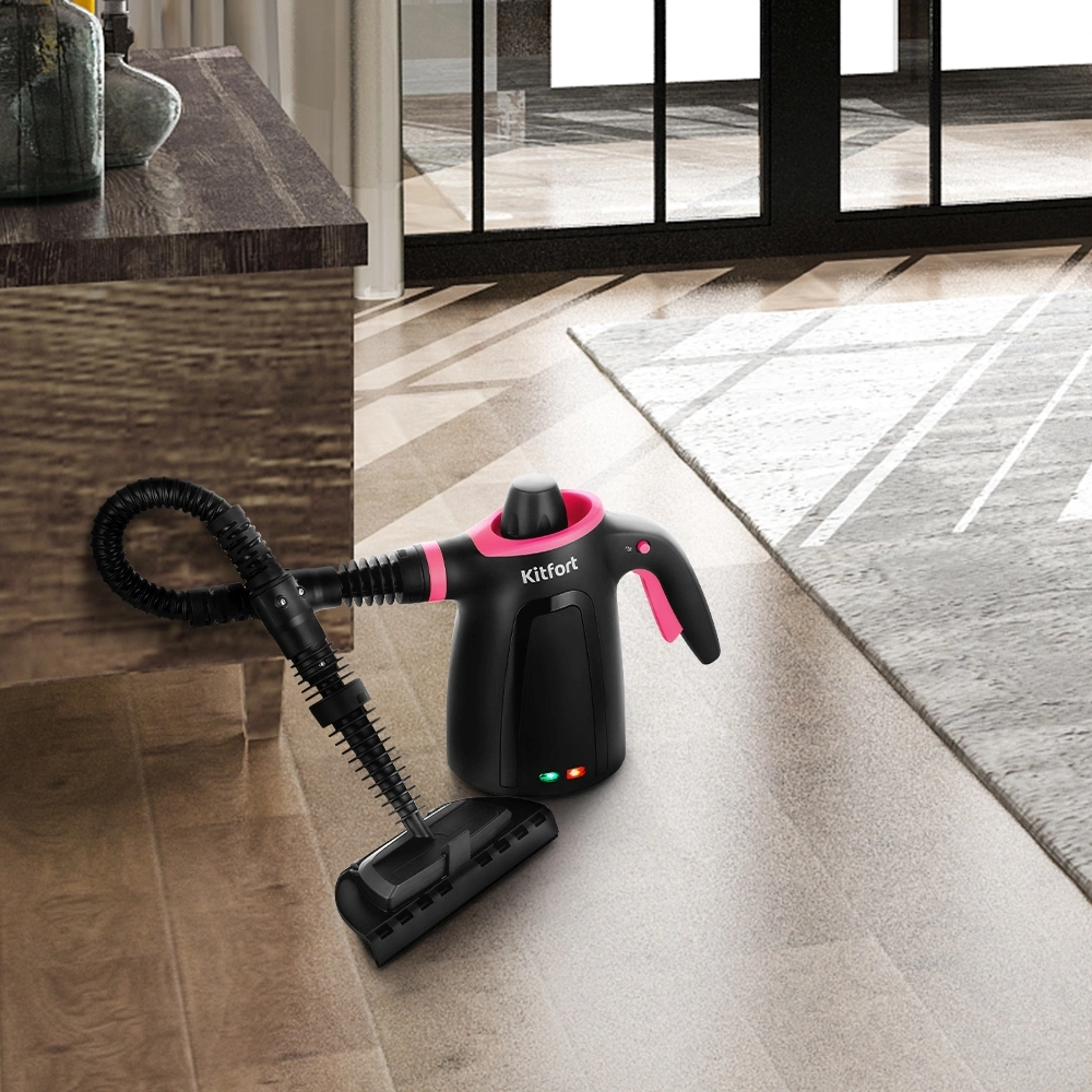 Пароочиститель ручной Kitfort КТ-9170-1 1050Вт черный/малиновый, фото 3
