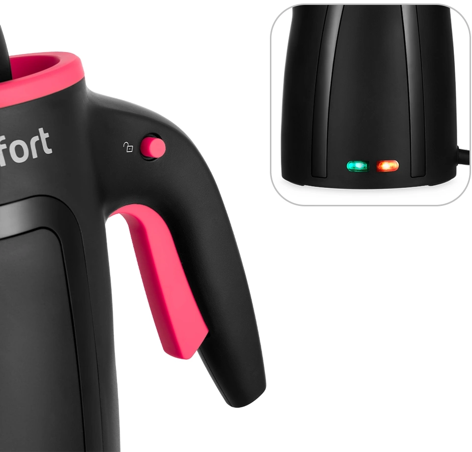 Пароочиститель ручной Kitfort КТ-9170-1 1050Вт черный/малиновый, фото 4