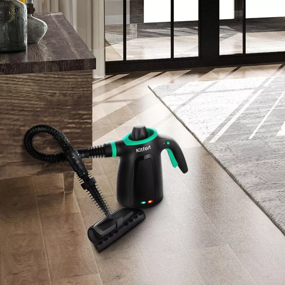 Пароочиститель ручной Kitfort КТ-9170-2 1050Вт черный/зеленый, фото 2