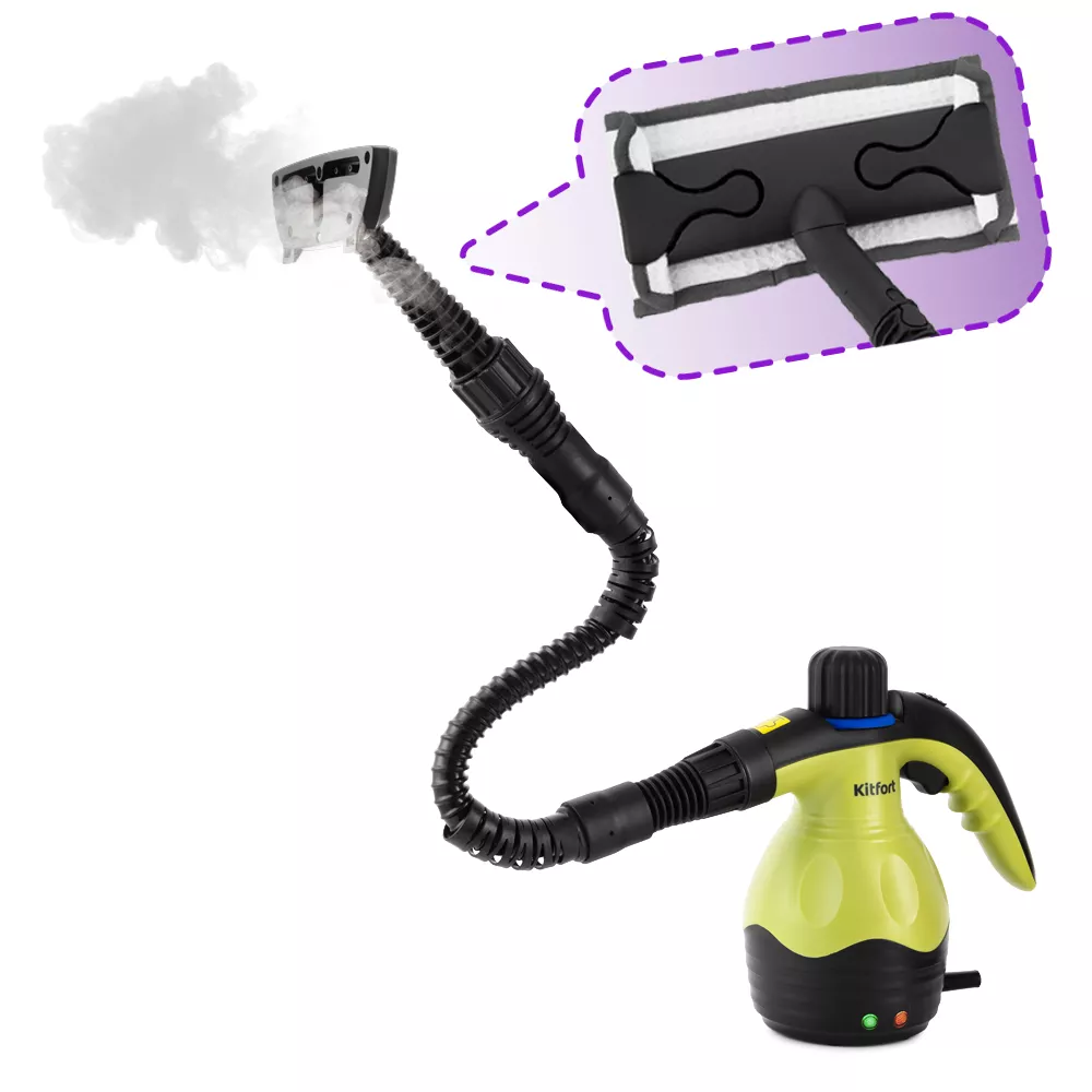Пароочиститель ручной Kitfort КТ-950 1000Вт черный/желтый, фото 20