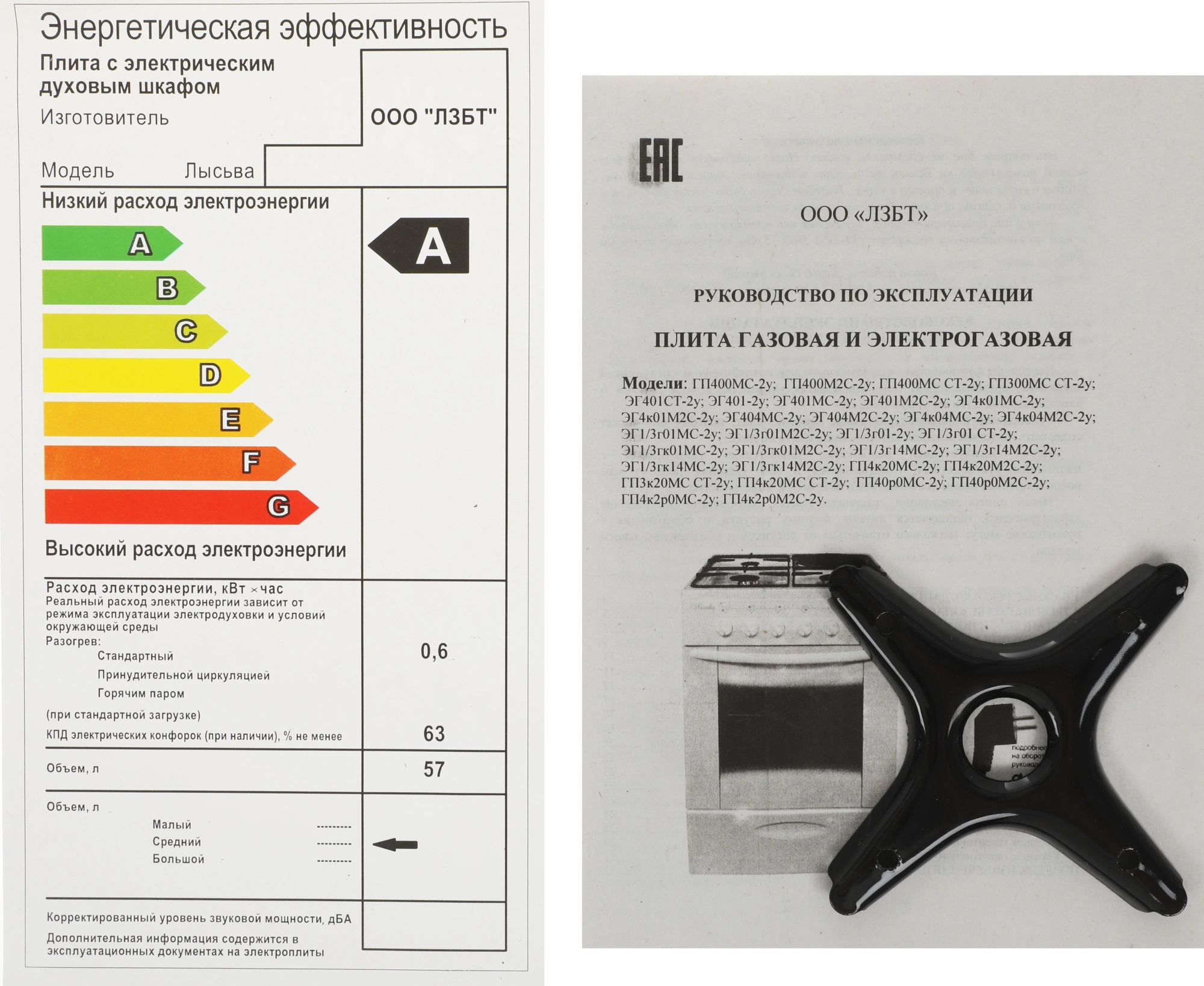 Плита Комбинированная Лысьва ЭГ 401-2у черный, фото 20
