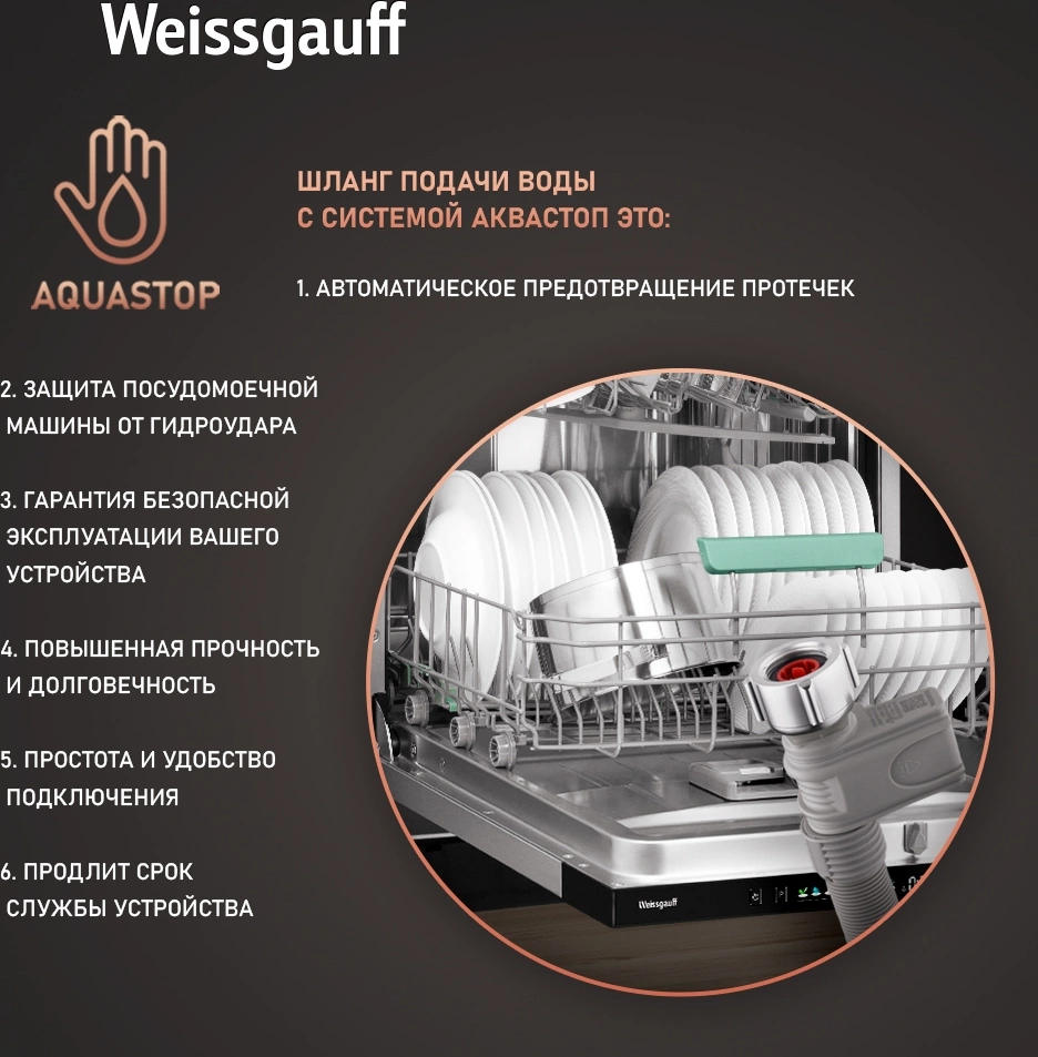 Посудомоечная машина Weissgauff BDW 6140 Real Touch DC Inverter Timer Floor, фото 26