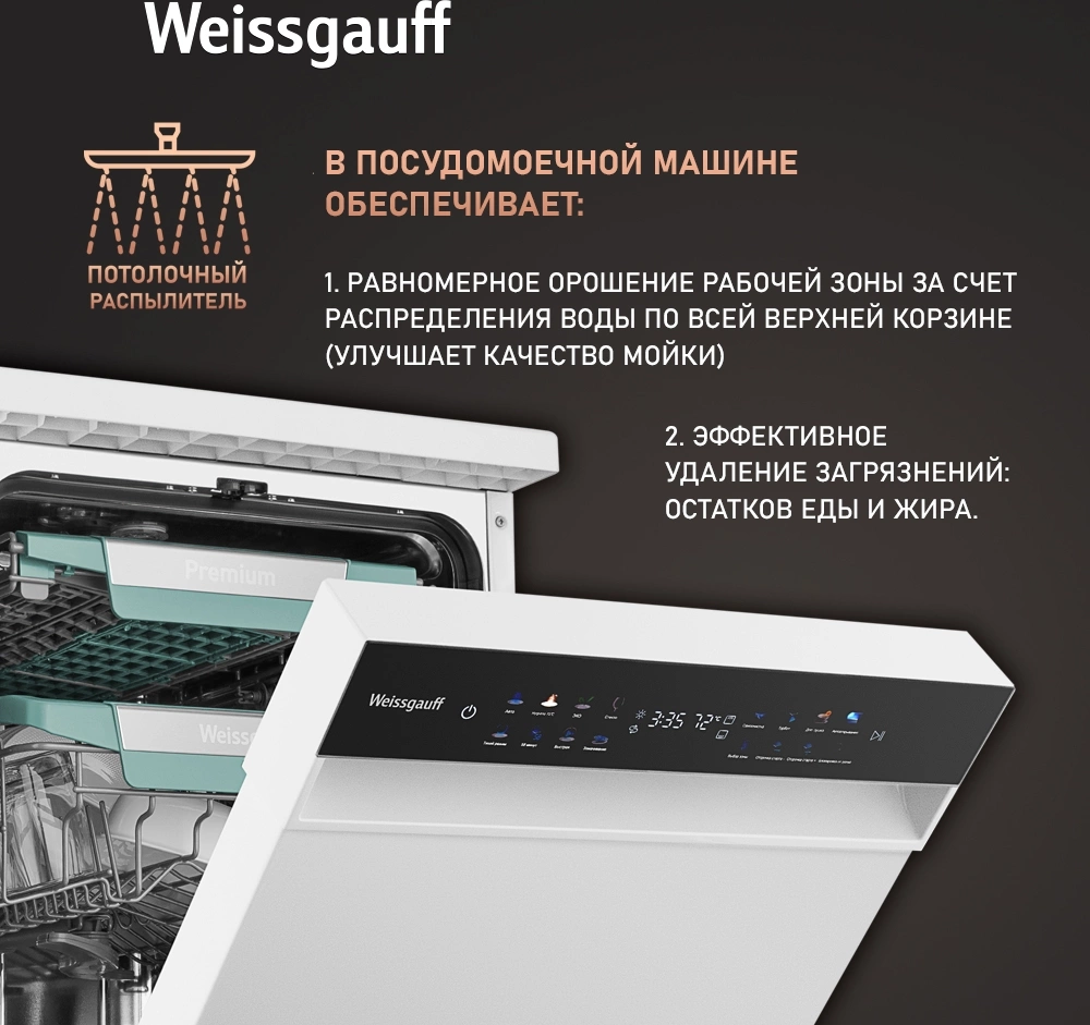 Посудомоечная машина Weissgauff DW 4539 Inverter Touch AutoOpen, фото 12