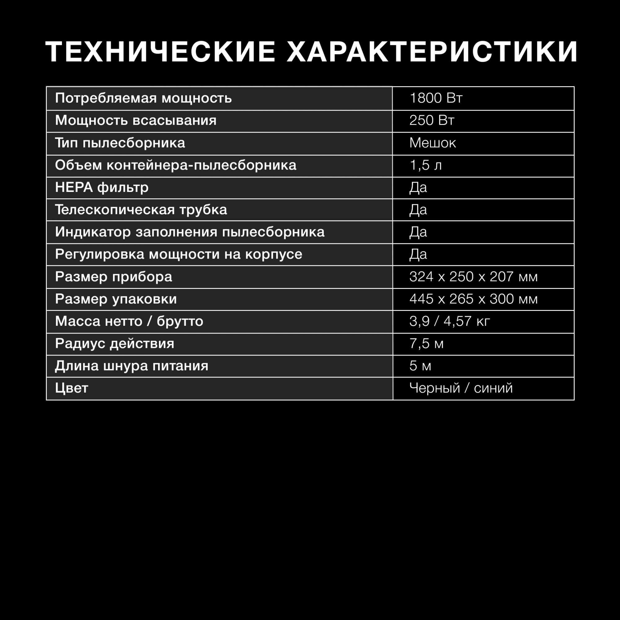 Пылесос Hyundai HYV-B1550, превью предыдущего фото