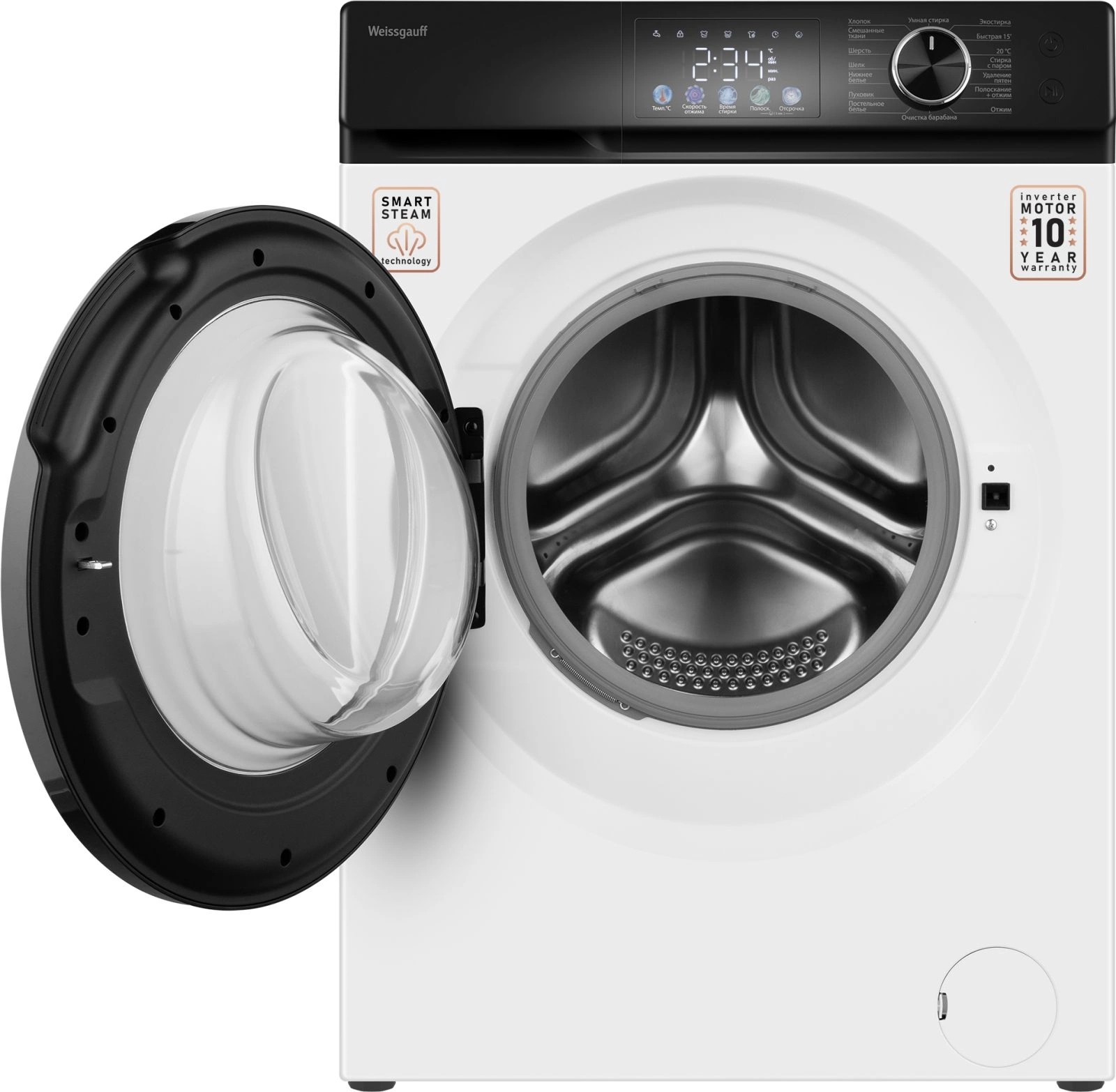 Стиральная машина Weissgauff WM 45126 Inverter Steam Color Touch, фото 3