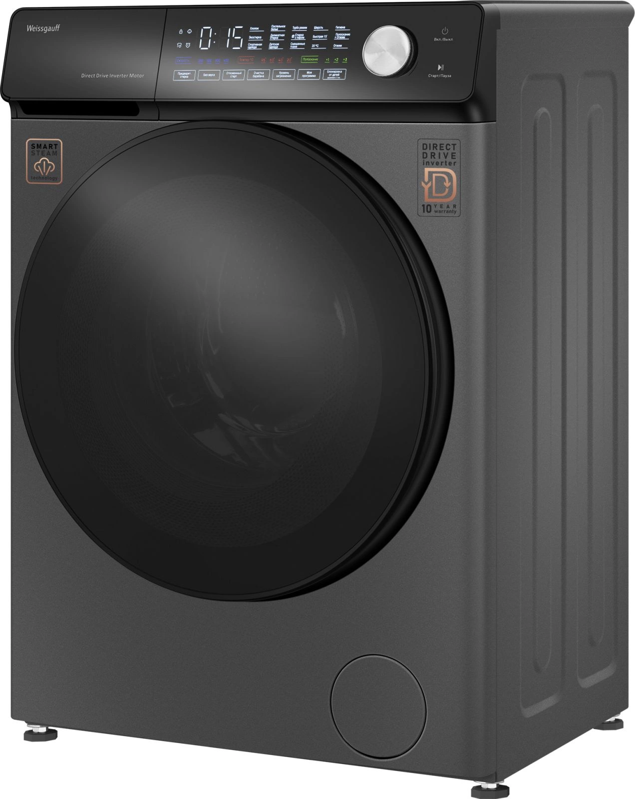 Стиральная машина Weissgauff WM 45126 Steam Direct Drive Deep, фото 4