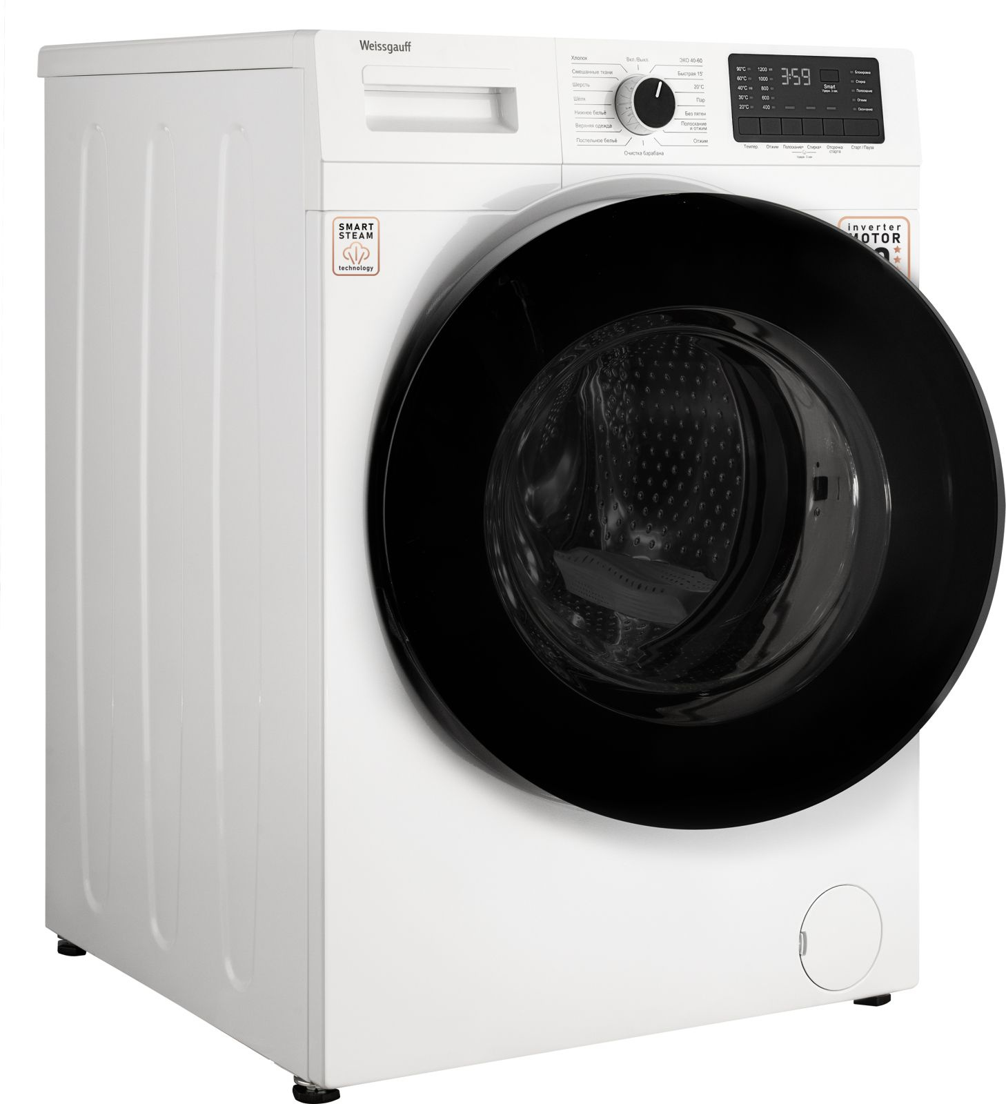 Стиральная машина Weissgauff WM 61210 DC Inverter Steam, превью следующего фото