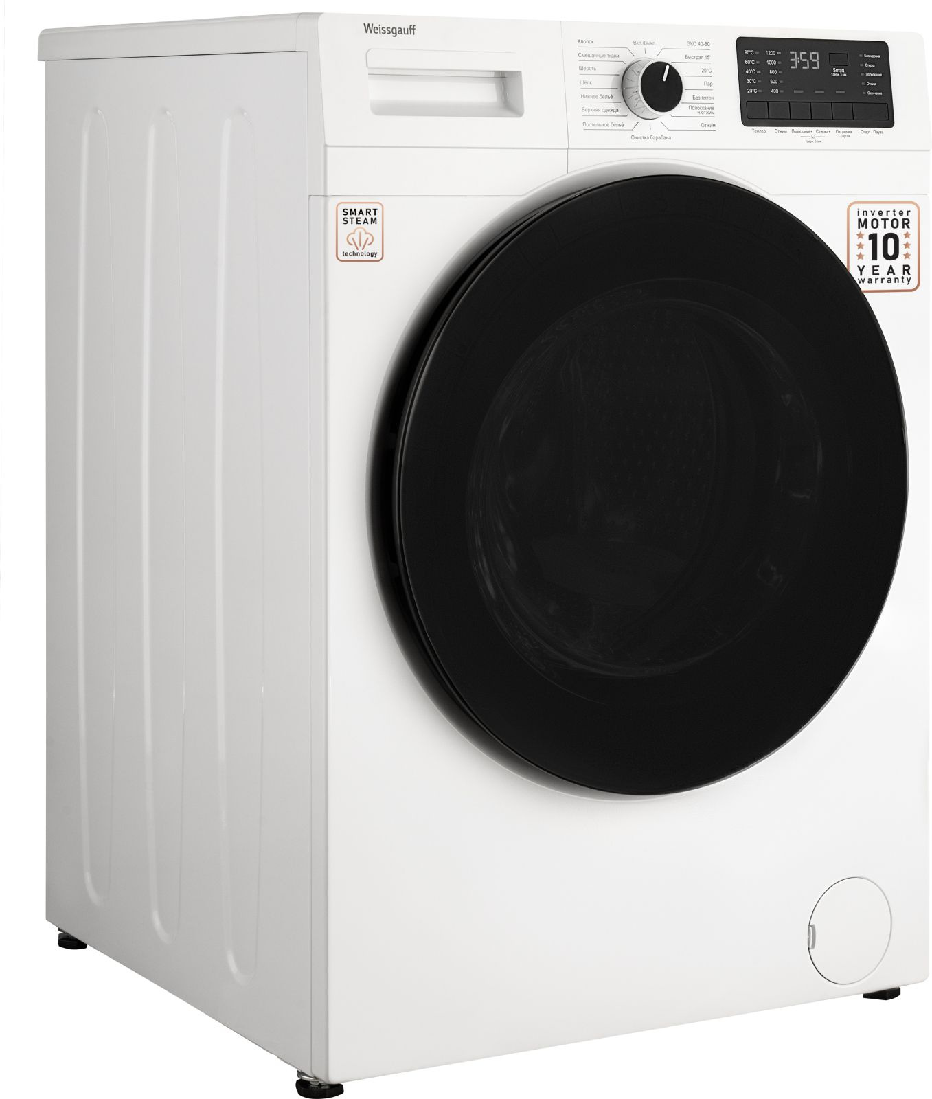 Стиральная машина Weissgauff WM 61210 DC Inverter Steam, фото 3
