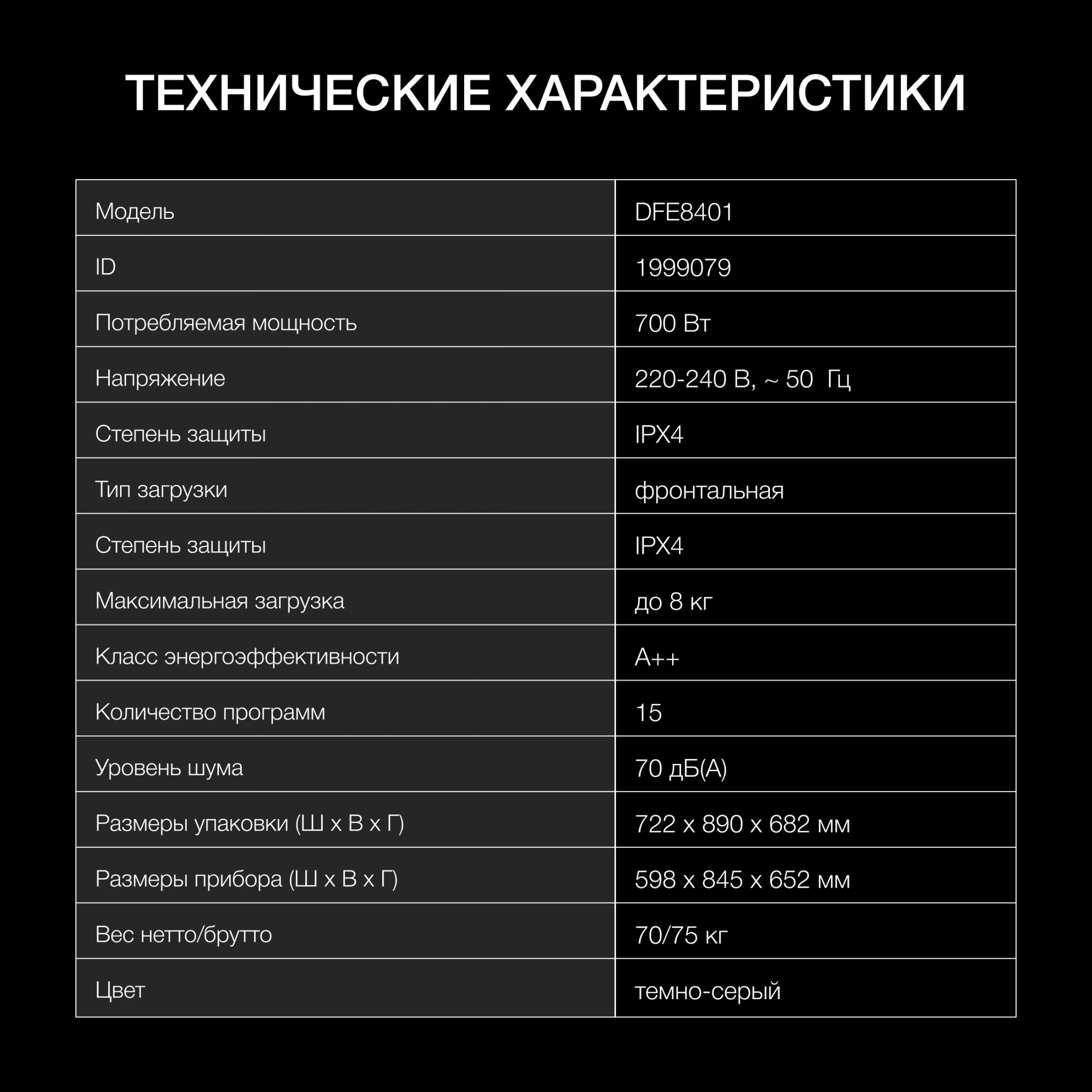 Сушильная машина Hyundai DFE8401, превью предыдущего фото