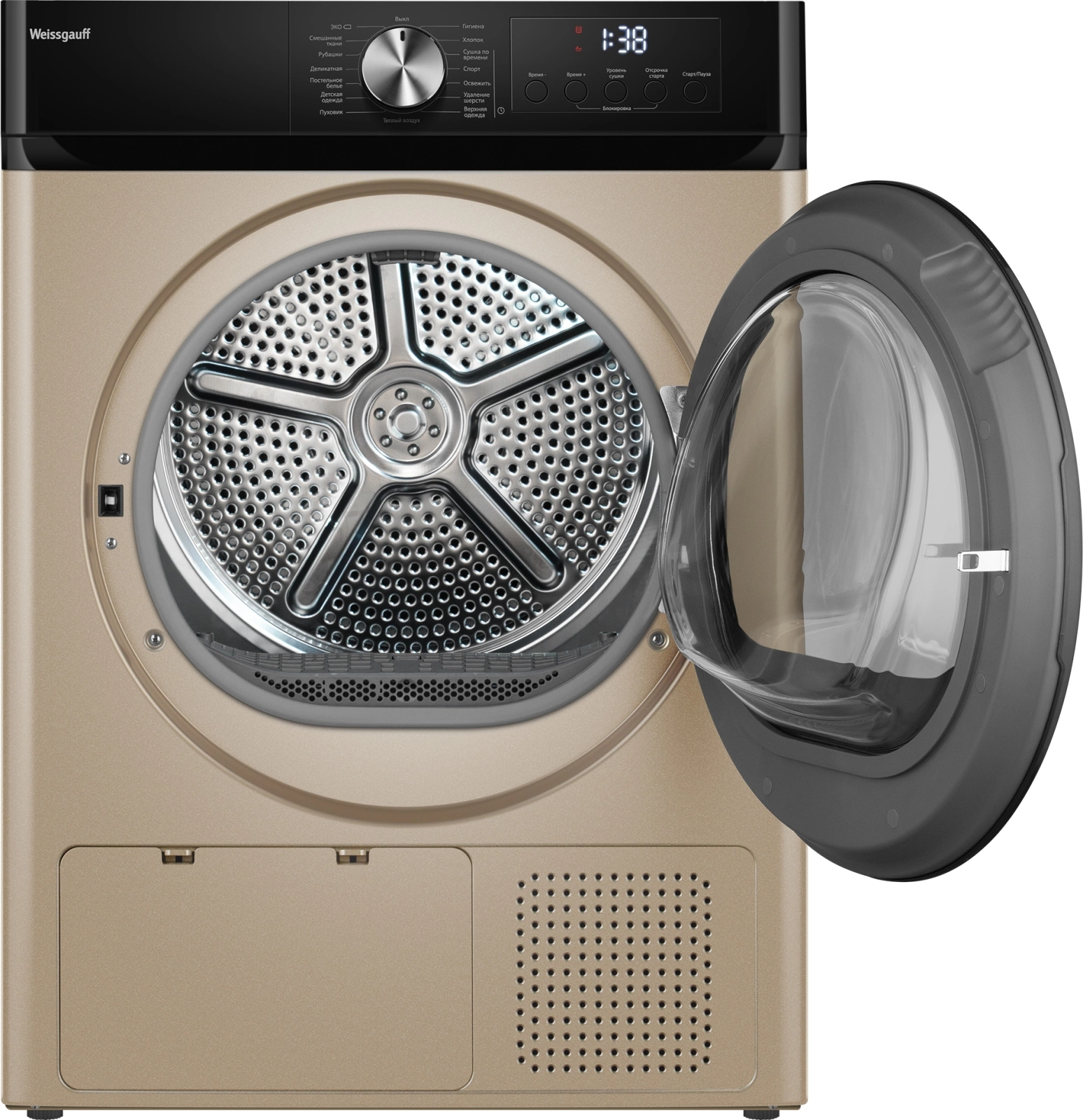 Сушильная машина Weissgauff WD 6010 Heat Pump (золотистый), фото 4