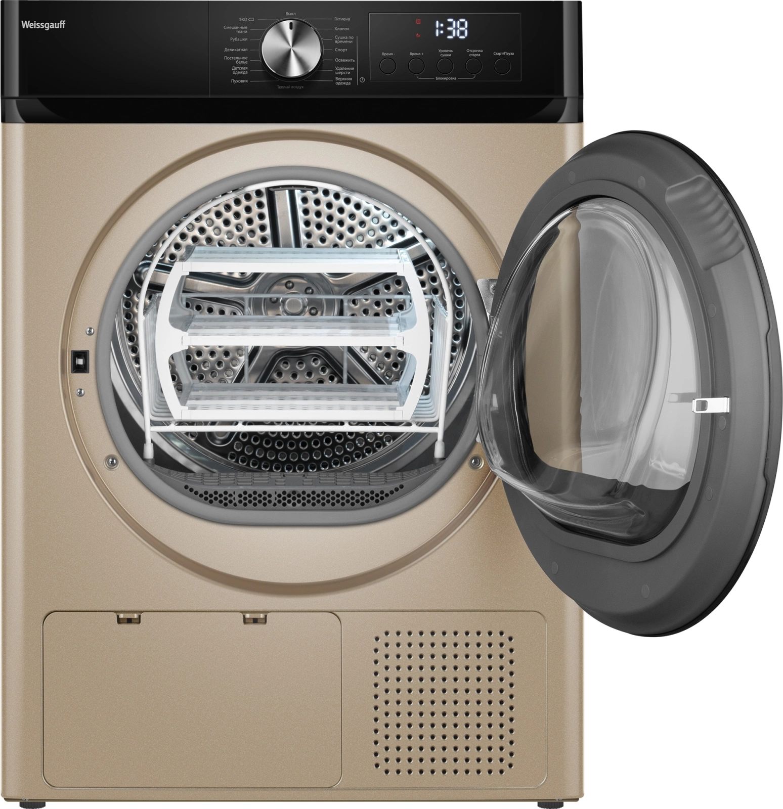 Сушильная машина Weissgauff WD 6010 Heat Pump (золотистый), фото 5