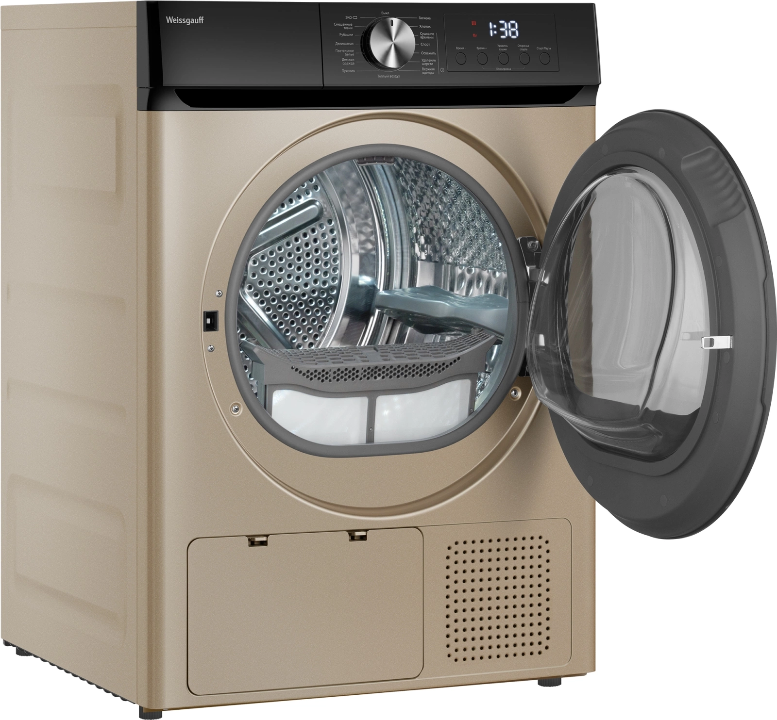 Сушильная машина Weissgauff WD 6010 Heat Pump (золотистый), фото 7