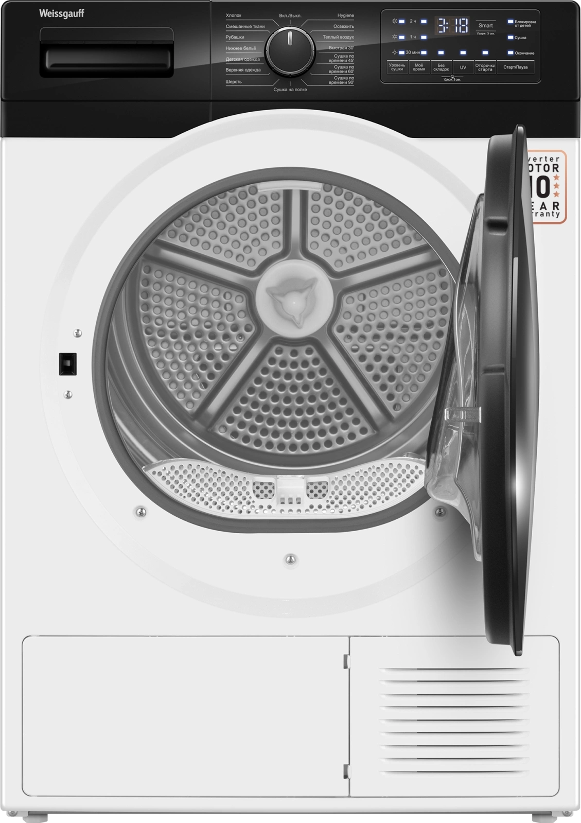 Сушильная машина Weissgauff WD 6110 B Heat Pump, фото 3