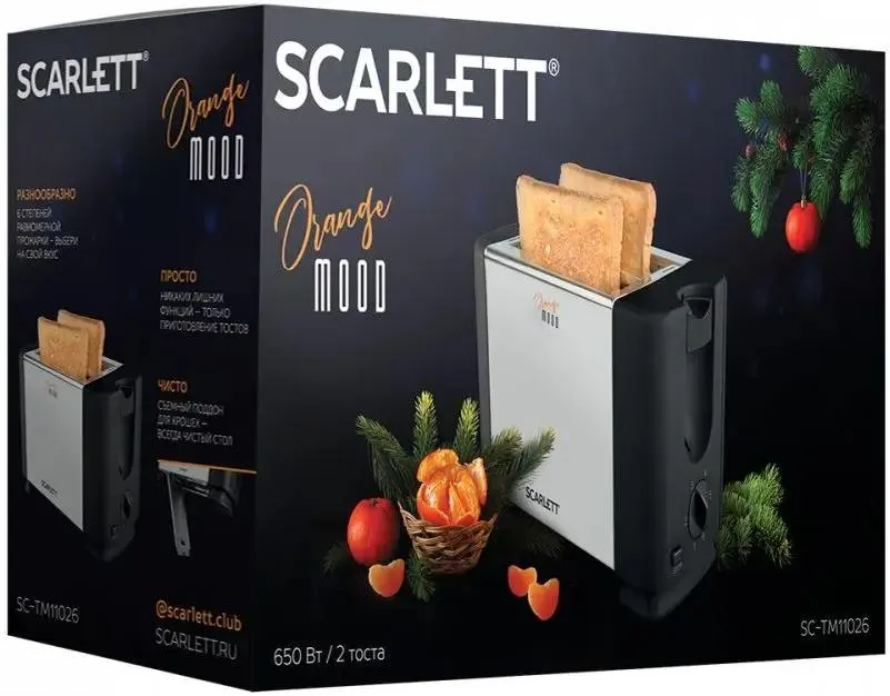 Тостер Scarlett SC-TM11026 черный/серебристый, фото 3