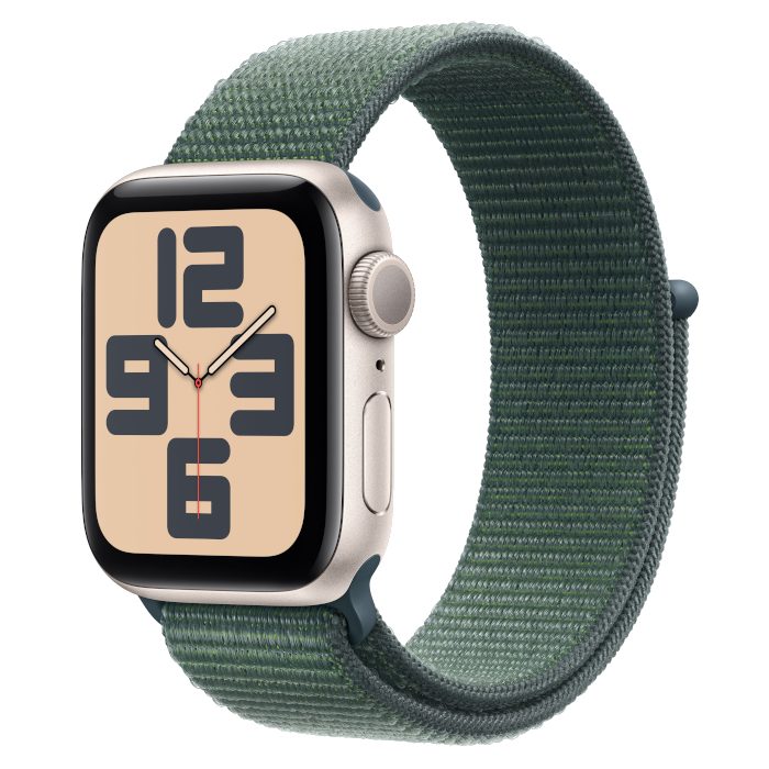 Умные часы Apple Watch SE 2 (2024) 40mm Starlight Aluminium, Sport Loop Lake Green