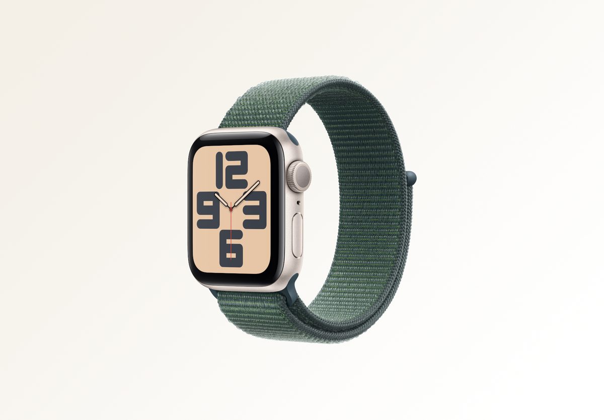 Умные часы Apple Watch SE 2 (2024) 40mm Starlight Aluminium, Sport Loop Lake Green, превью следующего фото