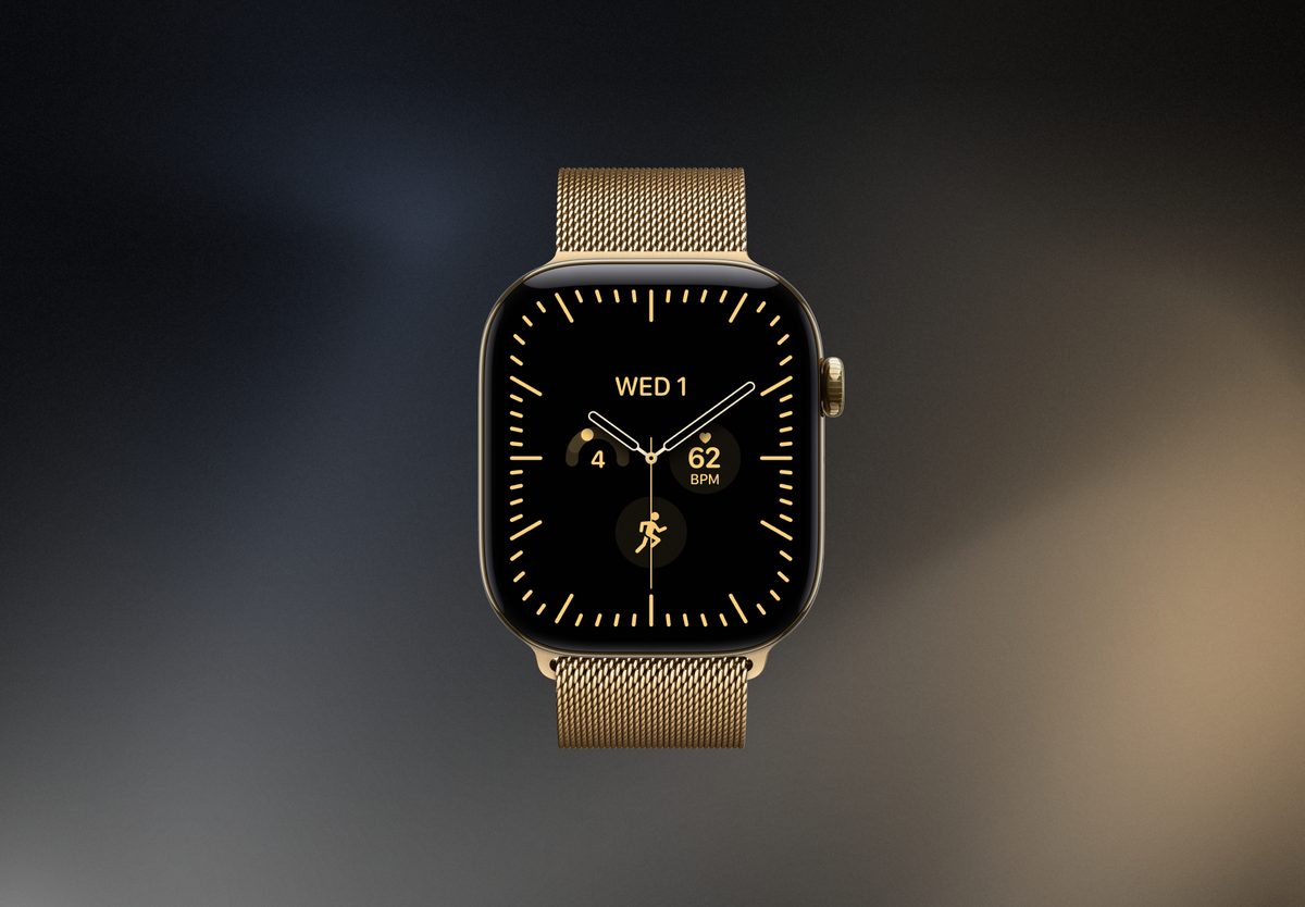 Умные часы Apple Watch Series 12 46mm Radiant Gold Titanium, Milanese Loop Gold, S/M, фото 3