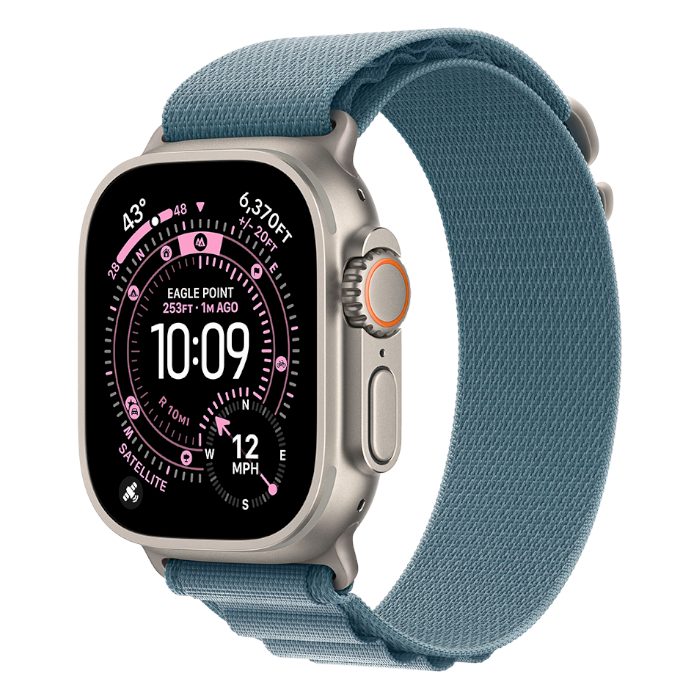 Умные часы Apple Watch Ultra 3 GPS 49mm Natural Titanium, Alpine Light Blue, L