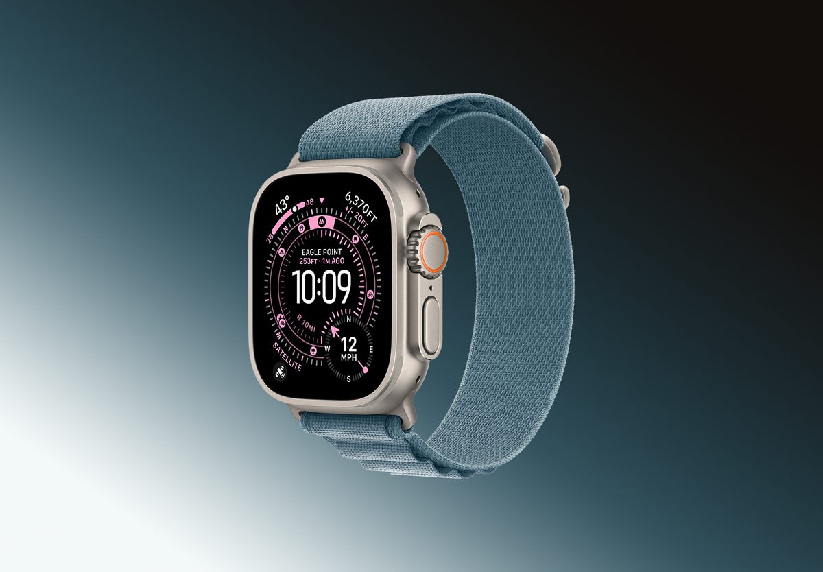 Умные часы Apple Watch Ultra 3 GPS 49mm Natural Titanium, Alpine Light Blue, L, превью следующего фото