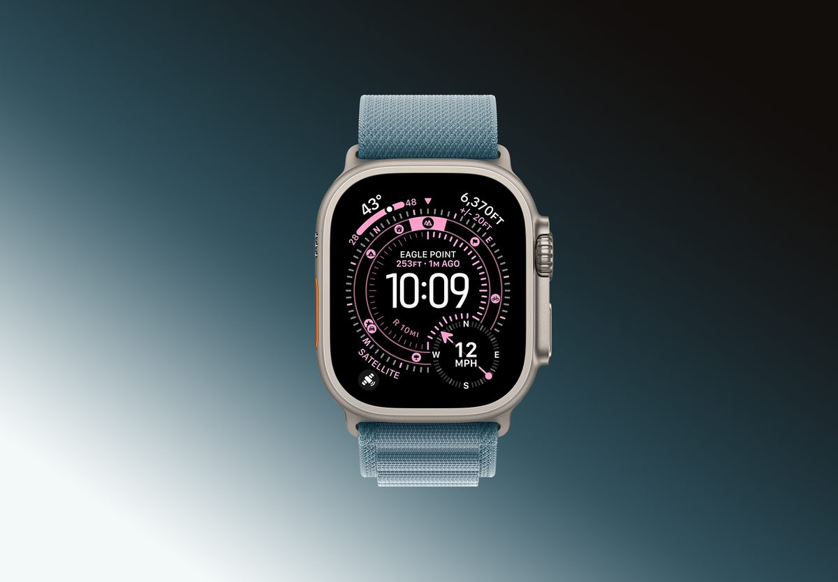 Умные часы Apple Watch Ultra 3 GPS 49mm Natural Titanium, Alpine Light Blue, L, фото 3