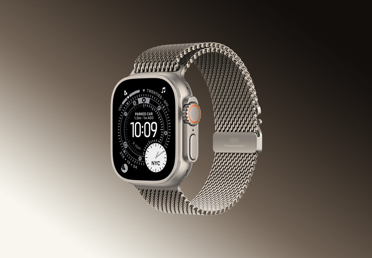 Умные часы Apple Watch Ultra 3 GPS 49mm Natural Titanium, Milanese Loop, L, превью следующего фото