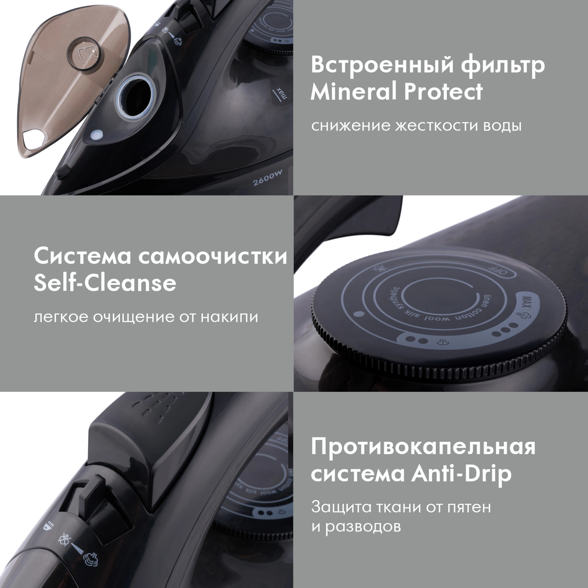 Утюг Domfy DSB-EI603 2600Вт черный, фото 14