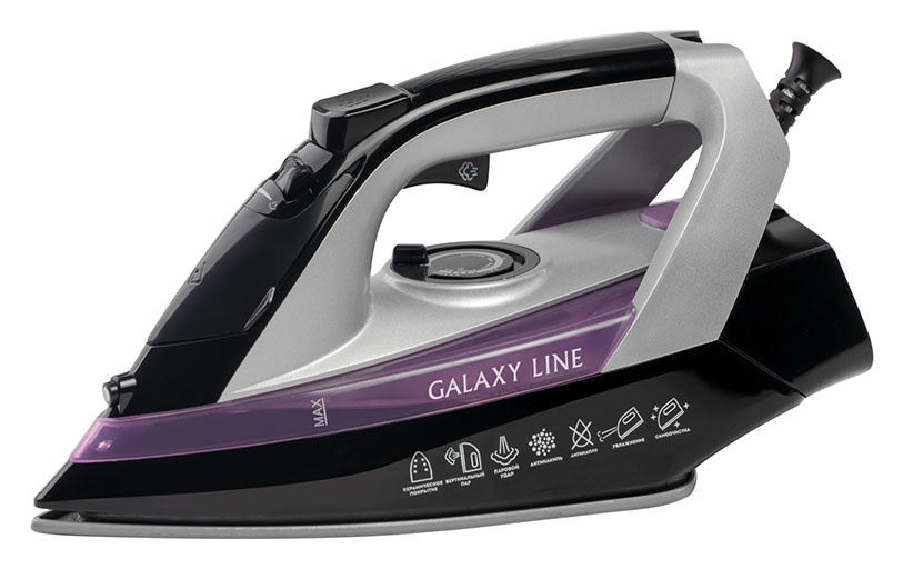 Утюг Galaxy Line GL 6128 2200Вт черный/фиолетовый, превью следующего фото