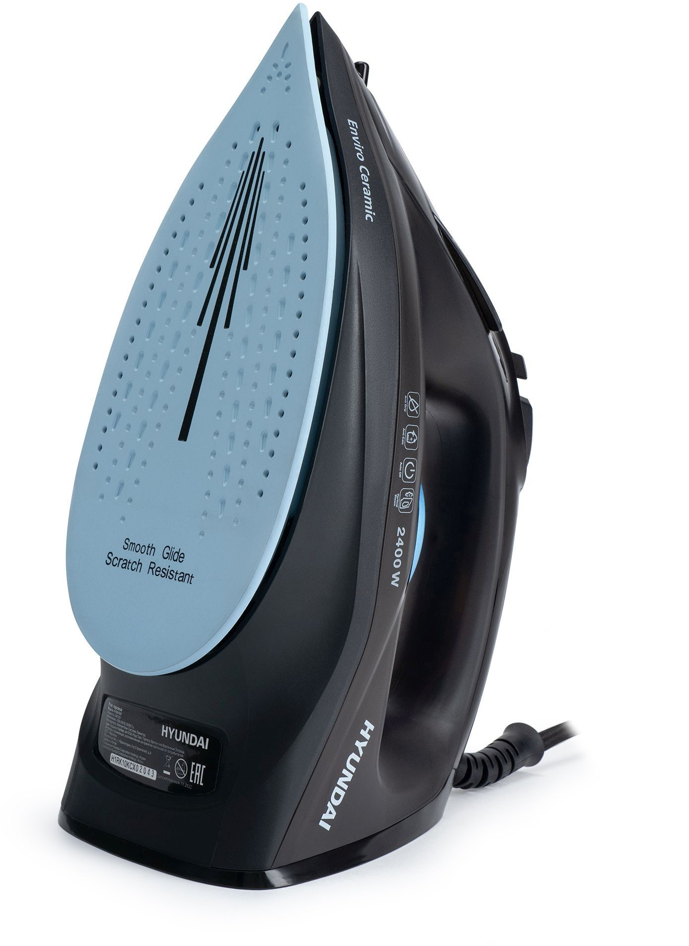Утюг Hyundai H-SI01557 черный/голубой, фото 3