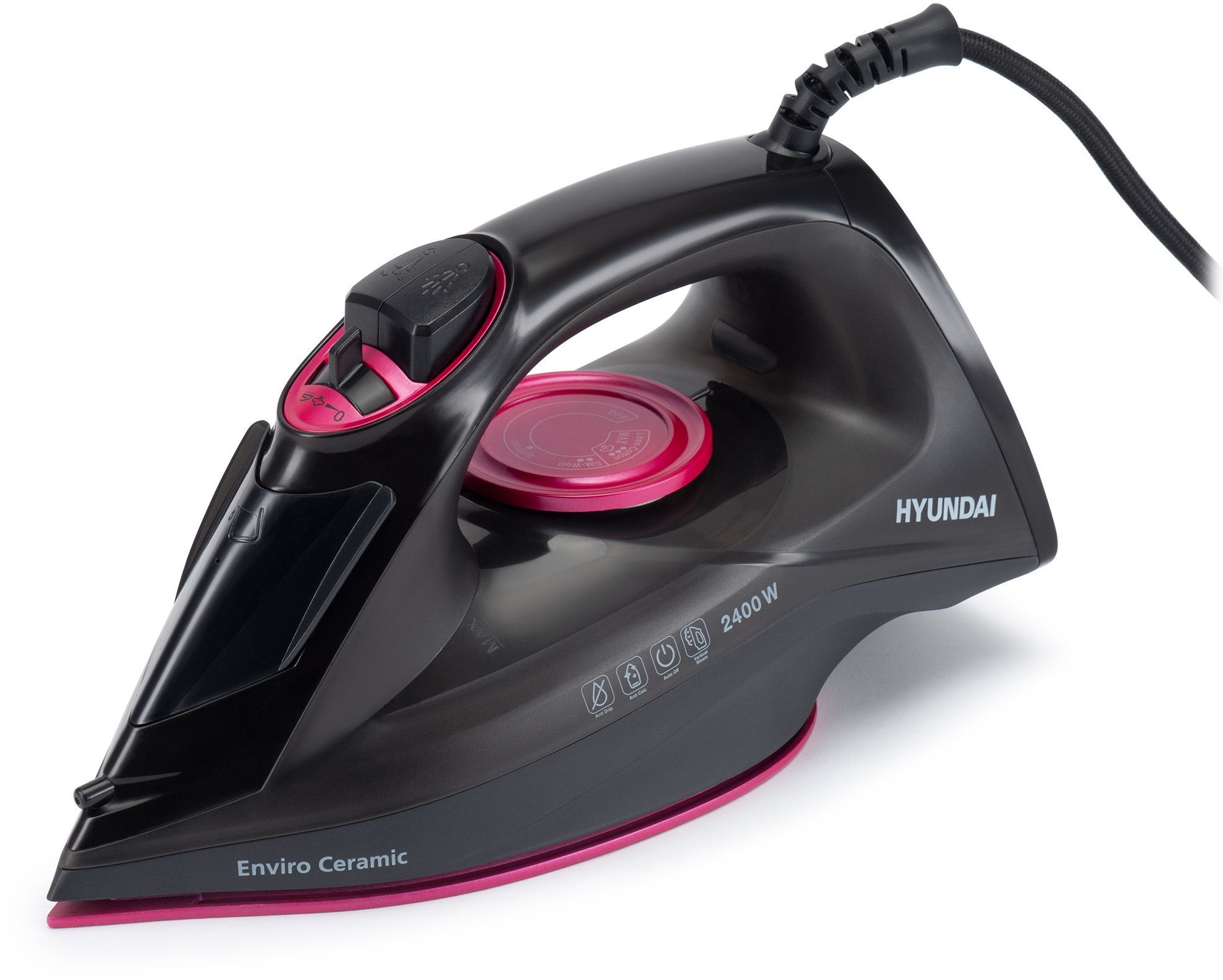 Утюг Hyundai H-SI01559 2400Вт черный/розовый, фото 7