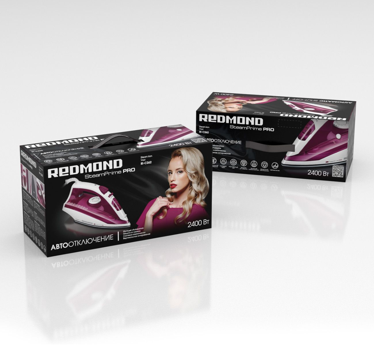 Утюг Redmond RI-C262 2400Вт бордовый/белый, фото 23