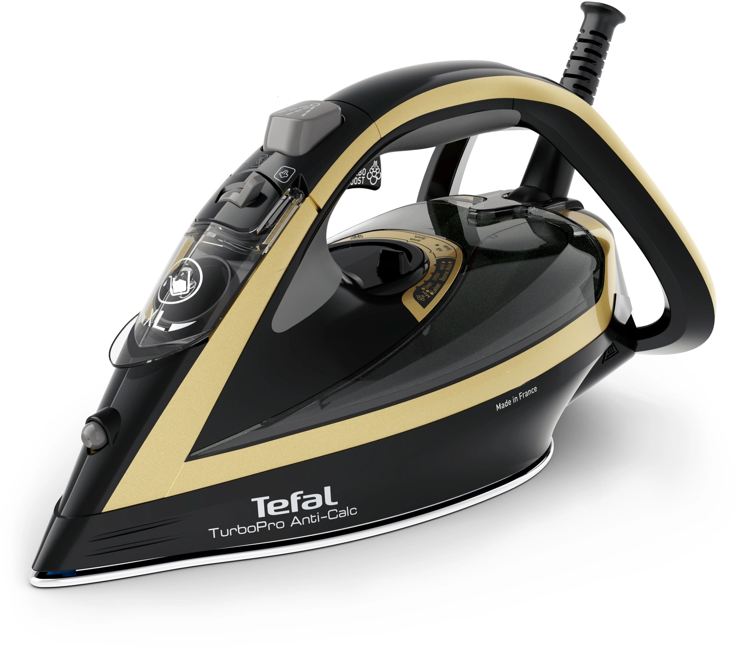 Утюг Tefal Turbo Pro Anti Calc FV5696E1 3000Вт черный/золотистый, превью следующего фото