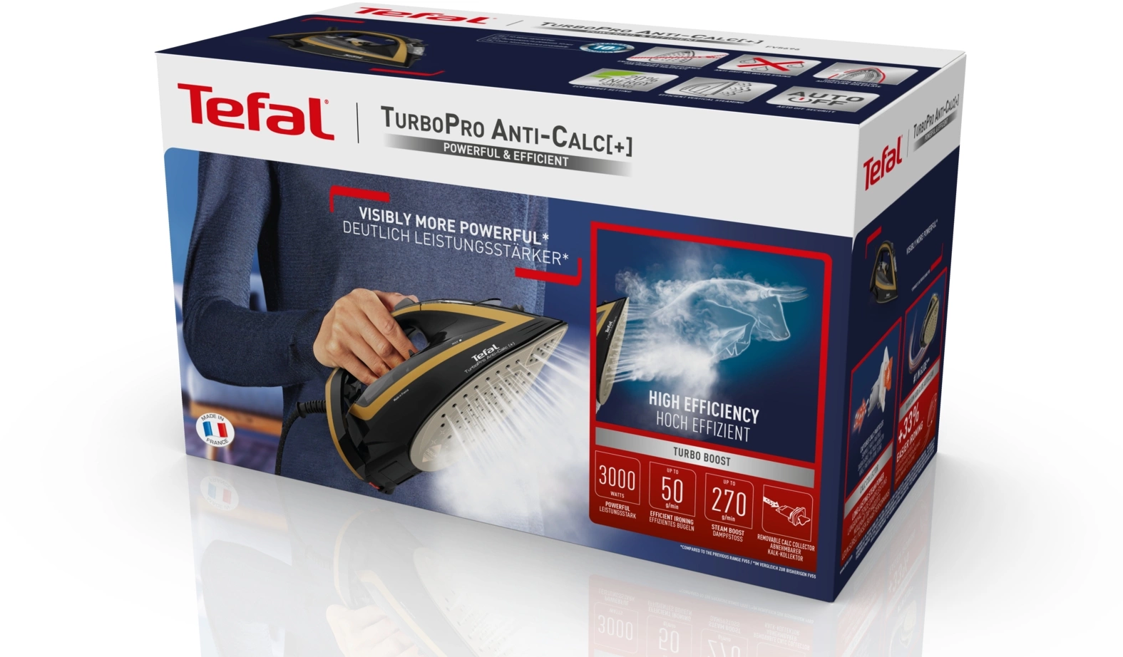 Утюг Tefal Turbo Pro Anti Calc FV5696E1 3000Вт черный/золотистый, фото 10