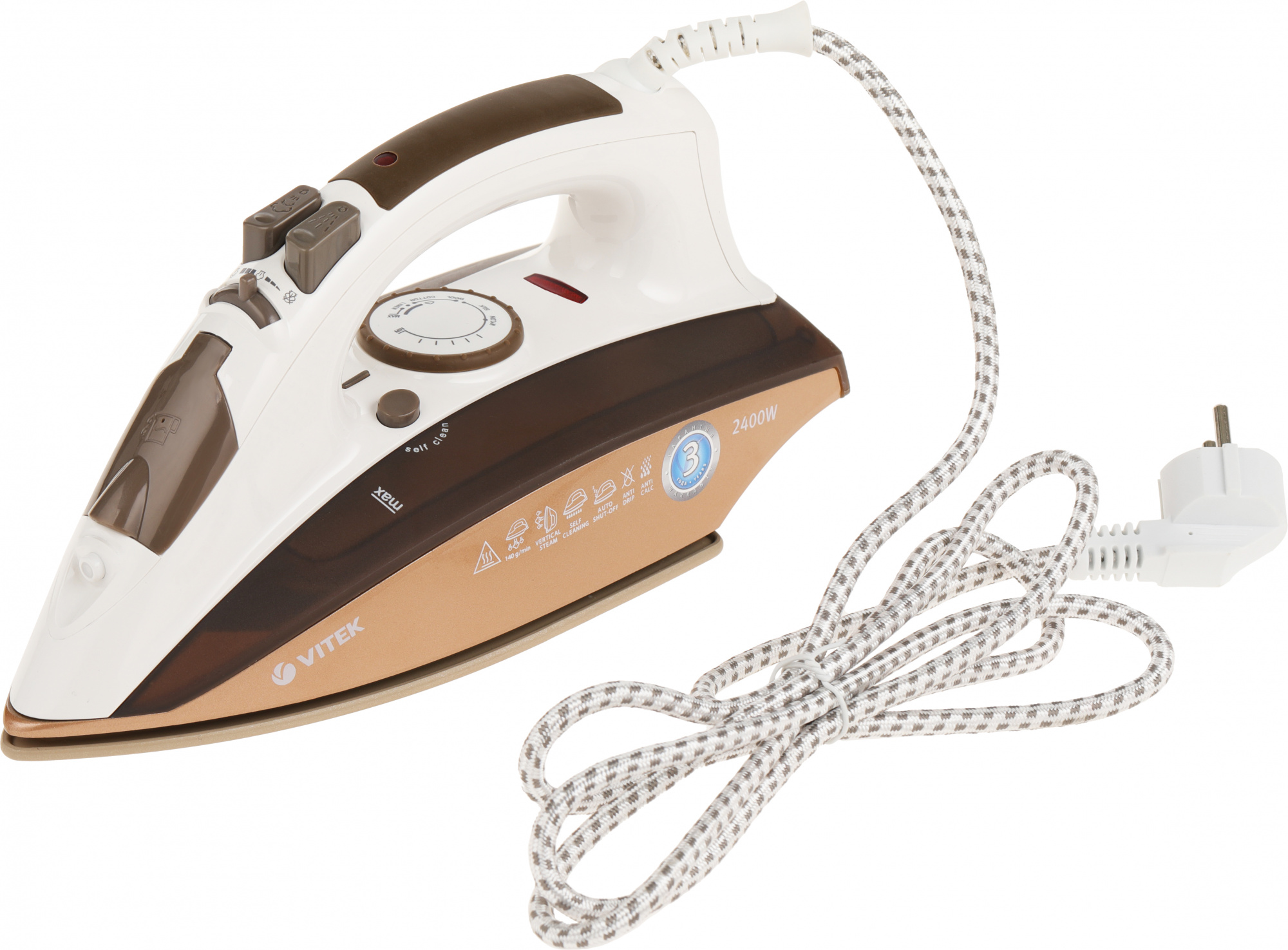 Утюг Vitek VT-1209 коричневый, фото 12