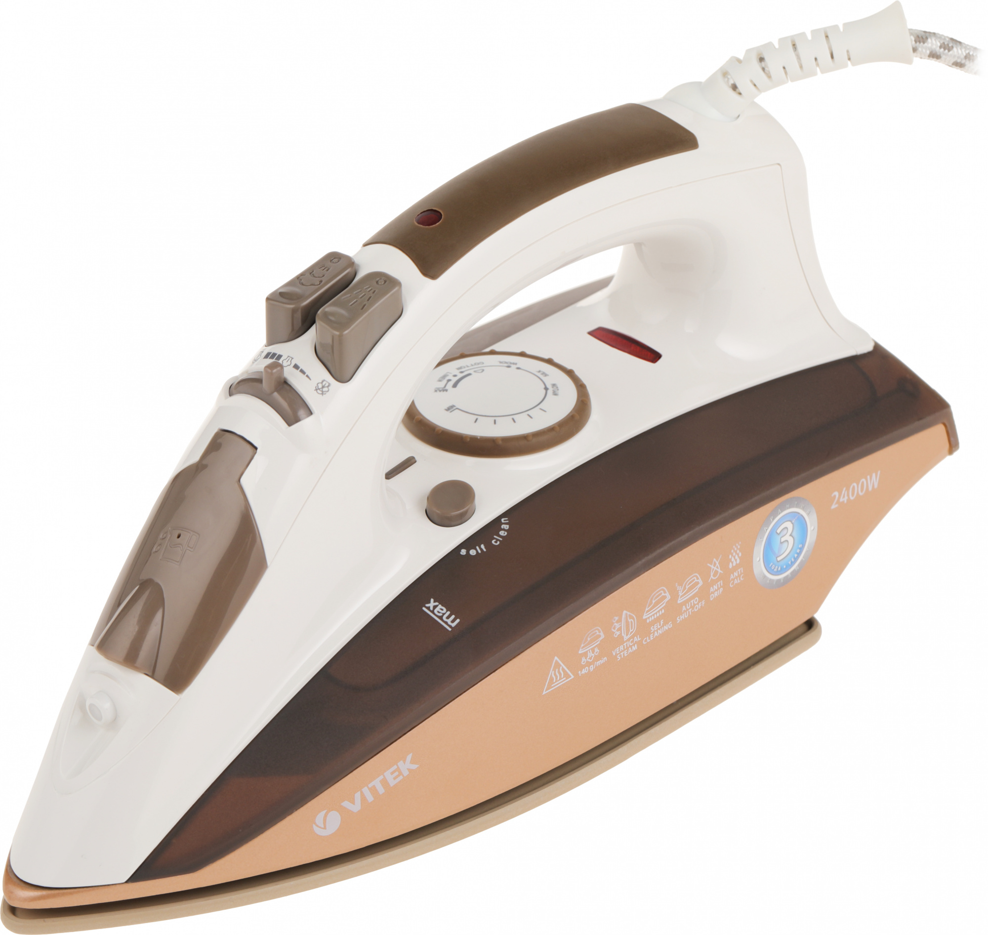Утюг Vitek VT-1209 коричневый, фото 5