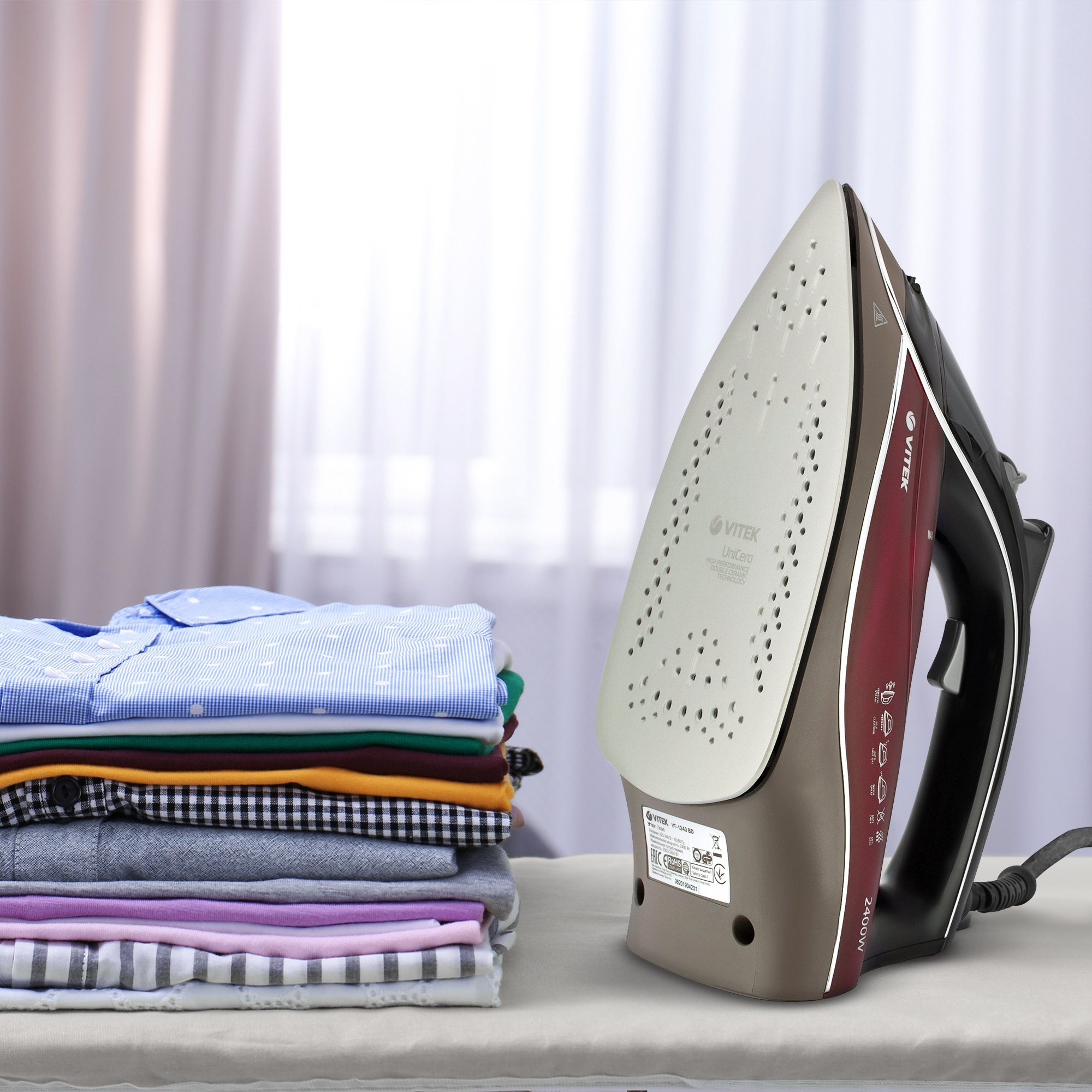 Утюг Vitek VT-1240 бордовый, фото 3