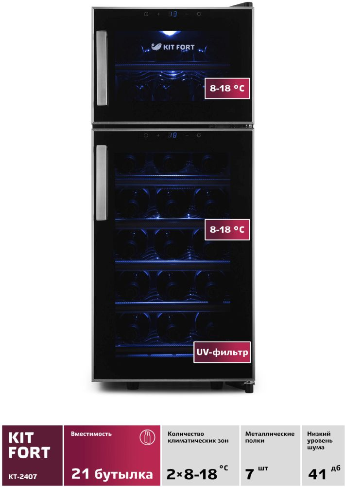 Винный шкаф Kitfort КТ-2407, фото 3