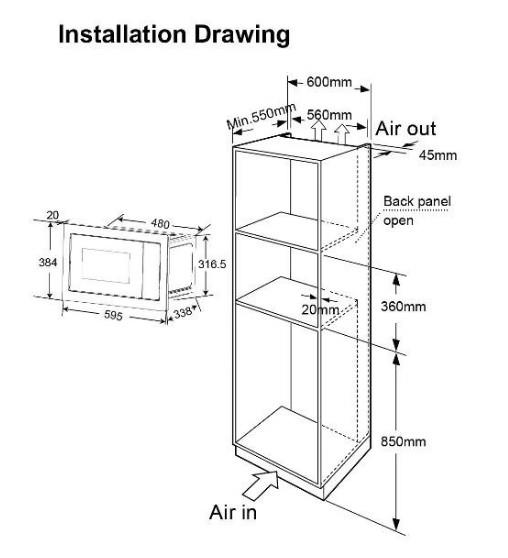 Встраиваемая микроволновая печь THOMSON BMO10-S2102, фото 8
